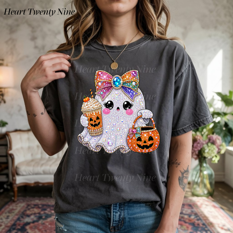 A365 Rhinestone Ghost Halloween