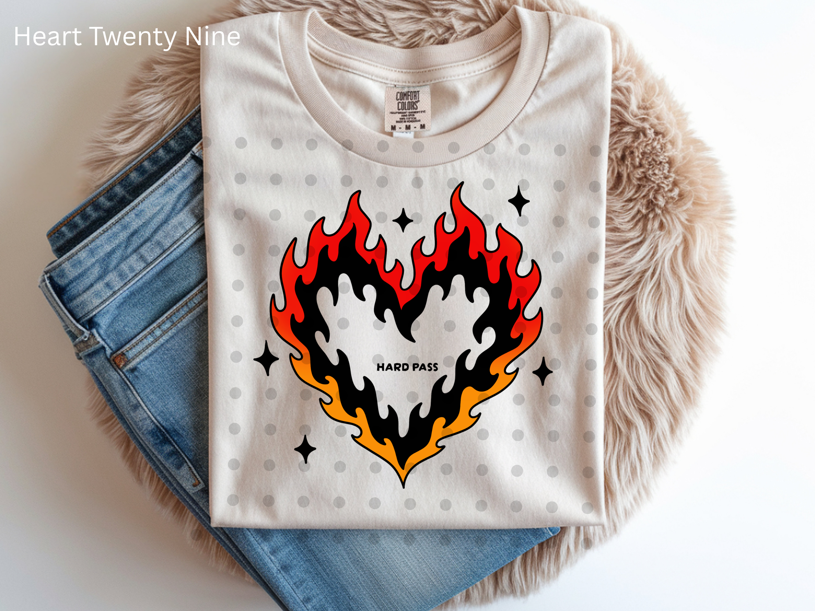 A319 Retro Hot Mess Heart Flames