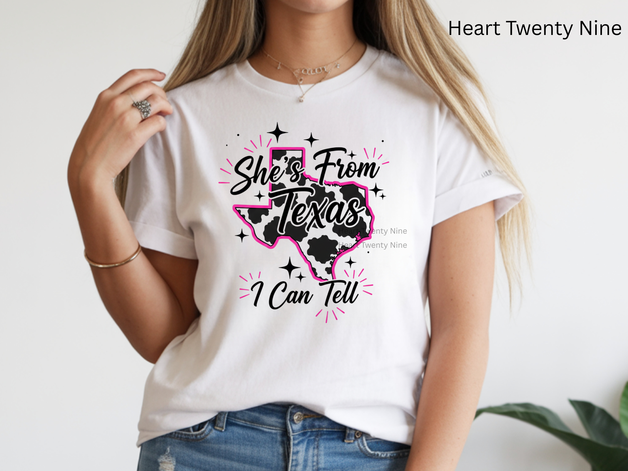 She from Texas Cow Print
