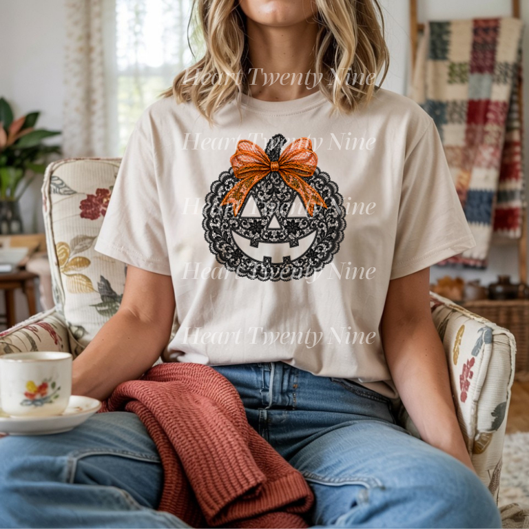 A422 Lace Pumpkin Halloween Fall