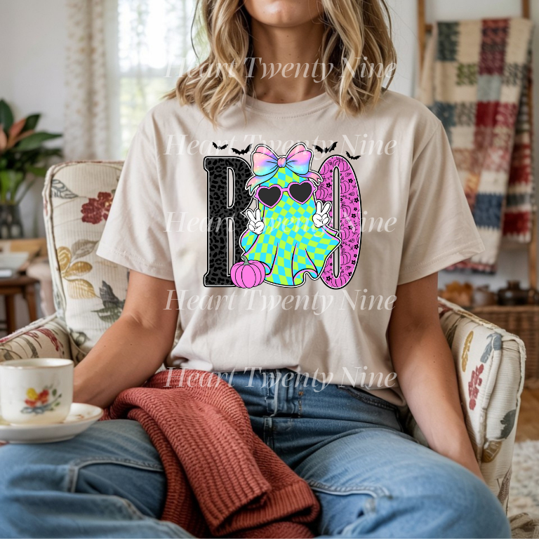A413 Neon Ghost Boo Halloween