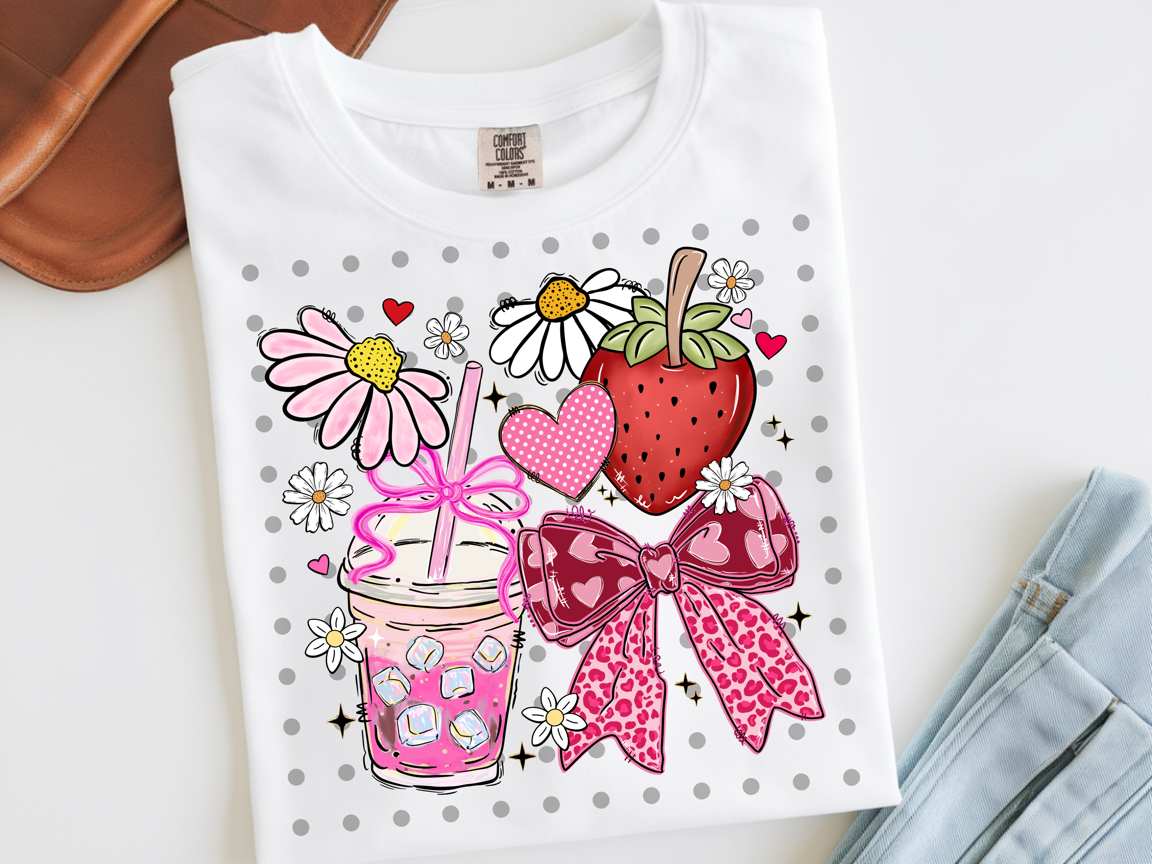 A104 Coquette Strawberries, Bows, Coffee