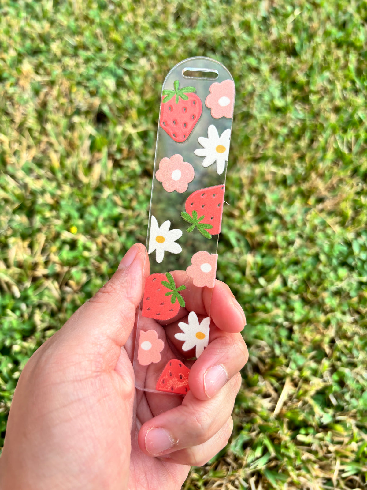 Strawberries and Flowers Bookmark