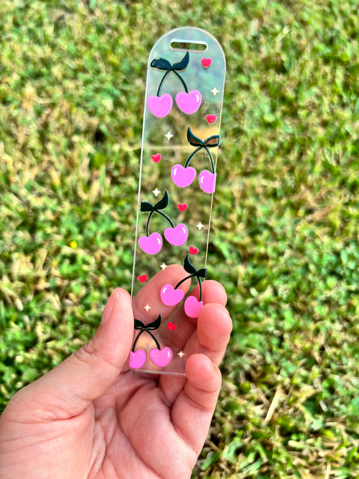 Cherries and Hearts Bookmark