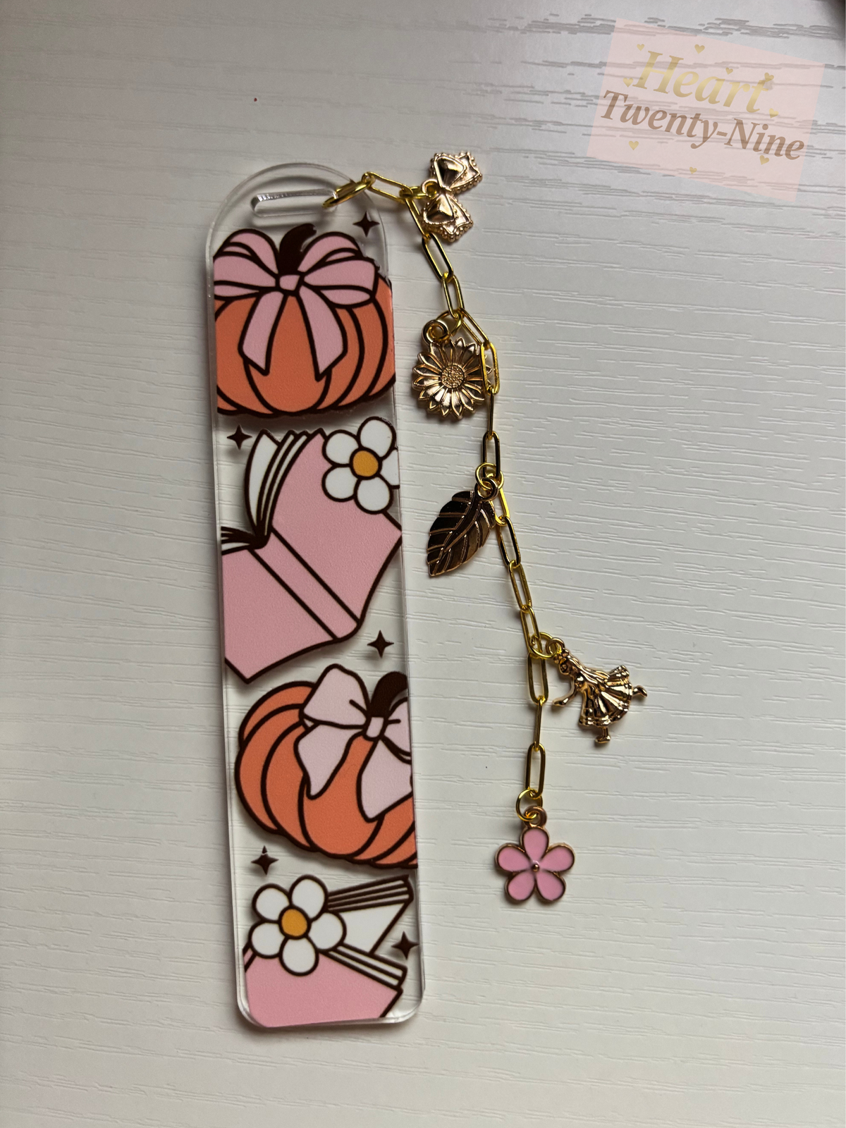 Bows and Pumpkins Acrylic Bookmark