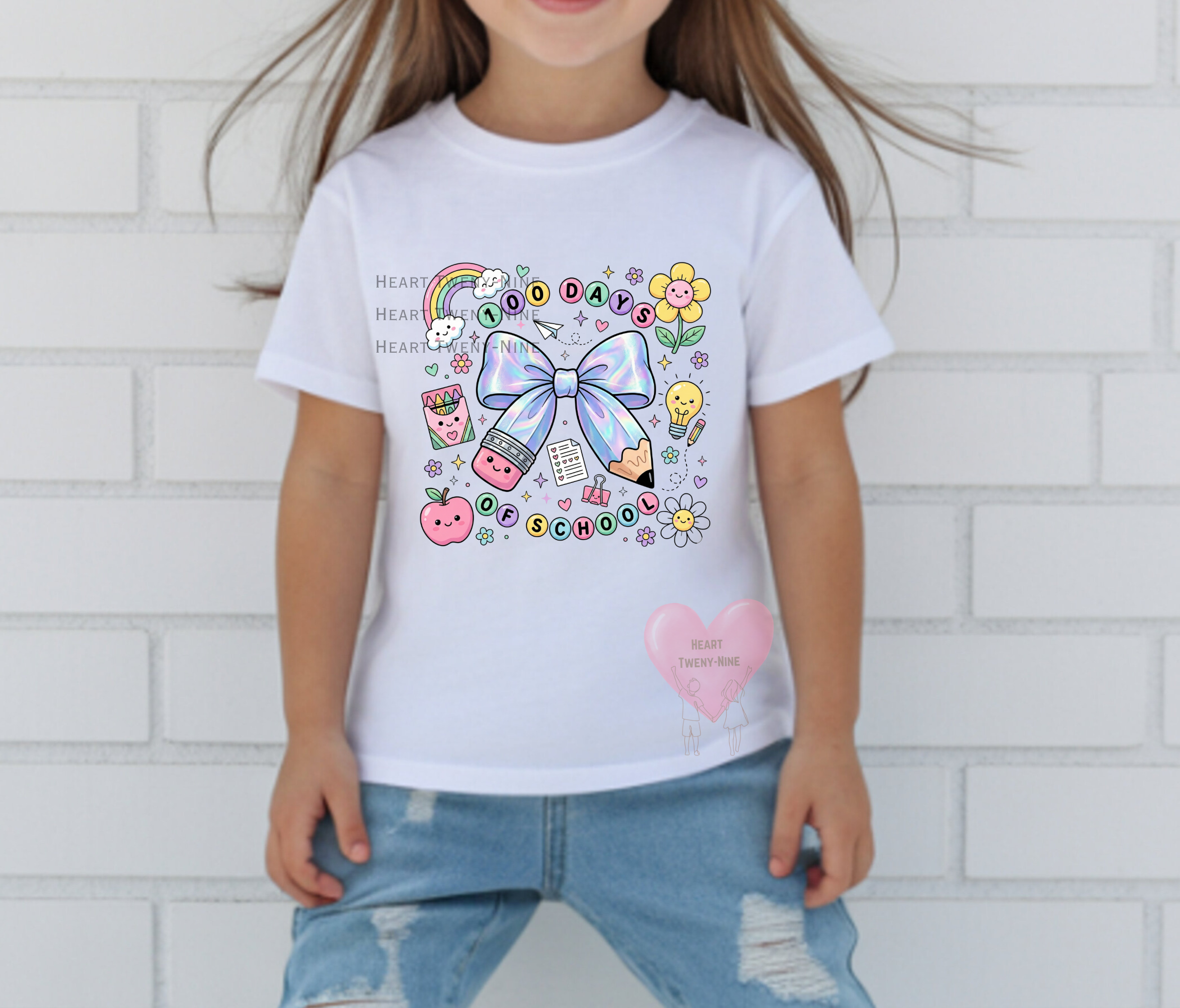 100 days of school bows and rainbows